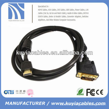 HOT SALE DVI TO HDMI CABLE AVEC ADAPTATEUR AUDIO 1.5M